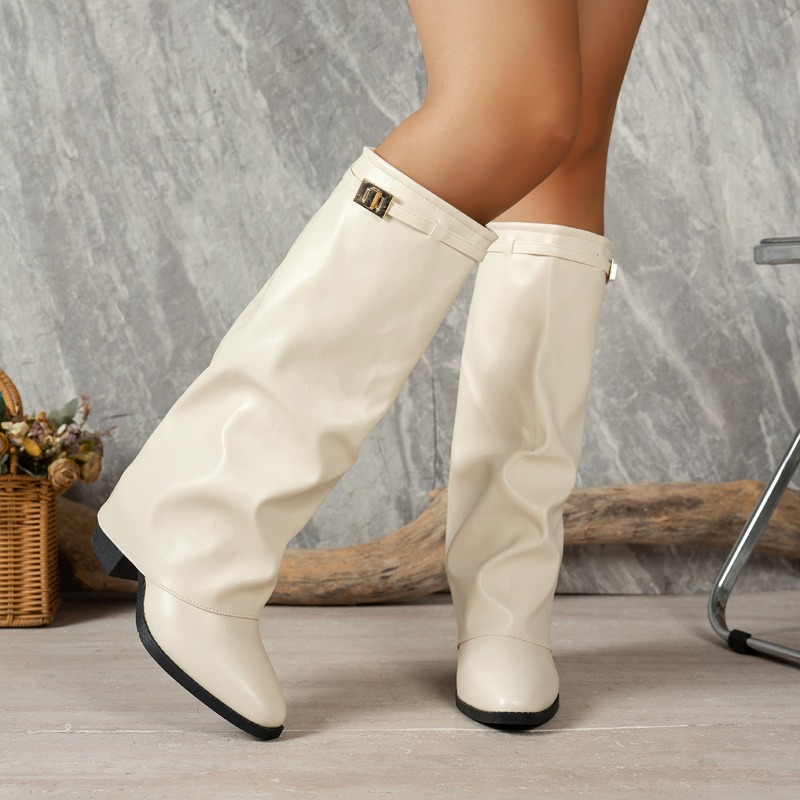 Spring Autumn New Simple Style - Women'S Fashion Knee High Boots ulasan dan harga