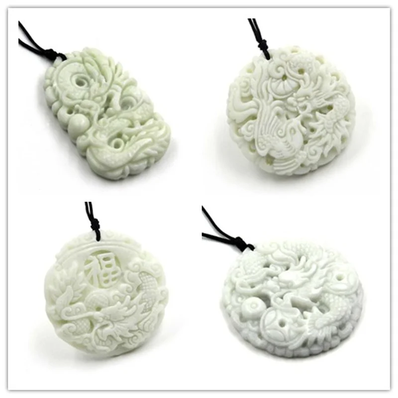 Natural White jade Dragon Phoe - Women'S Fashion Jewellery ulasan dan harga