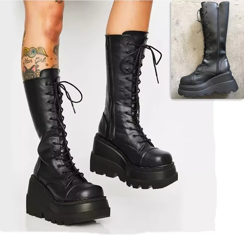 Women's Platform Boots Punk Mi - Women'S Fashion Knee High Boots ulasan dan harga