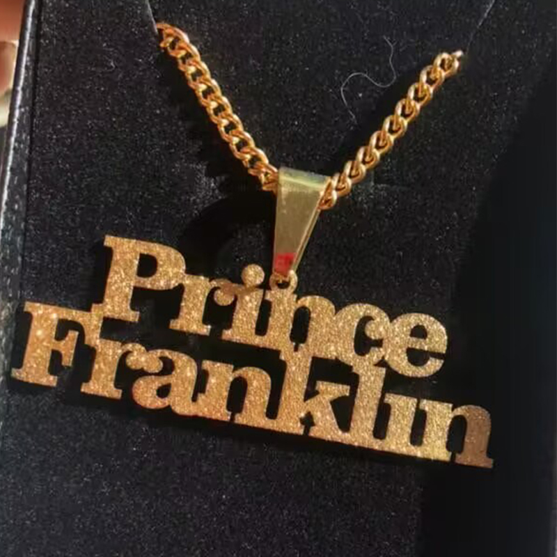 Custom Frosted Name Necklace f - Women Fashion Names ulasan dan harga