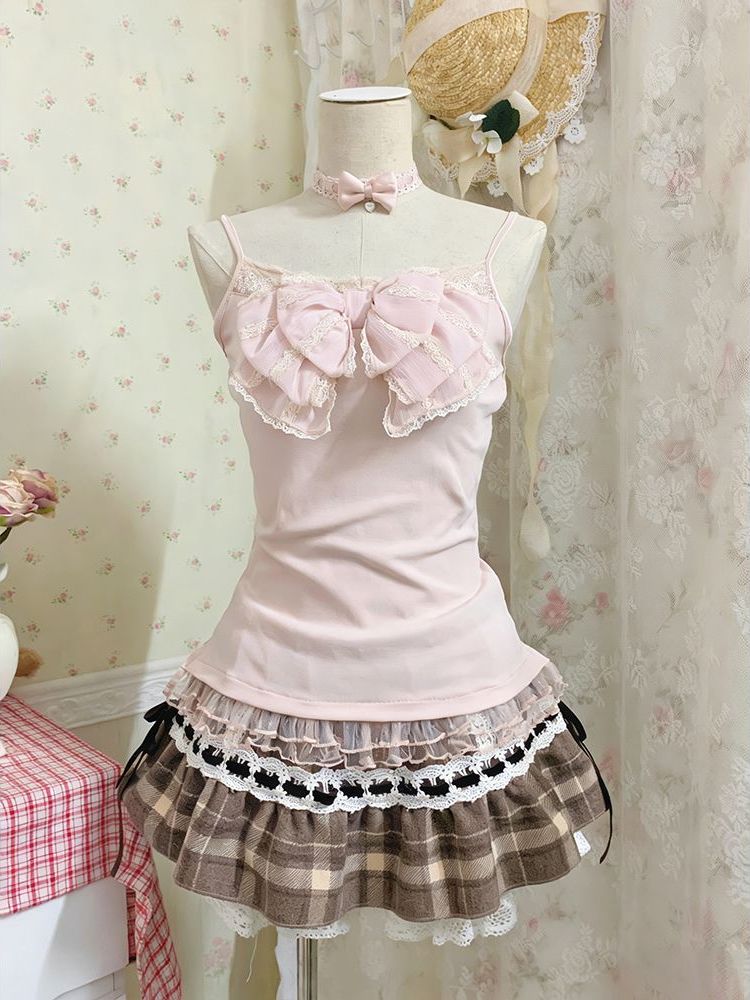 Japanese Sweet Three Piece Set - Lace Trim Cami ulasan dan harga